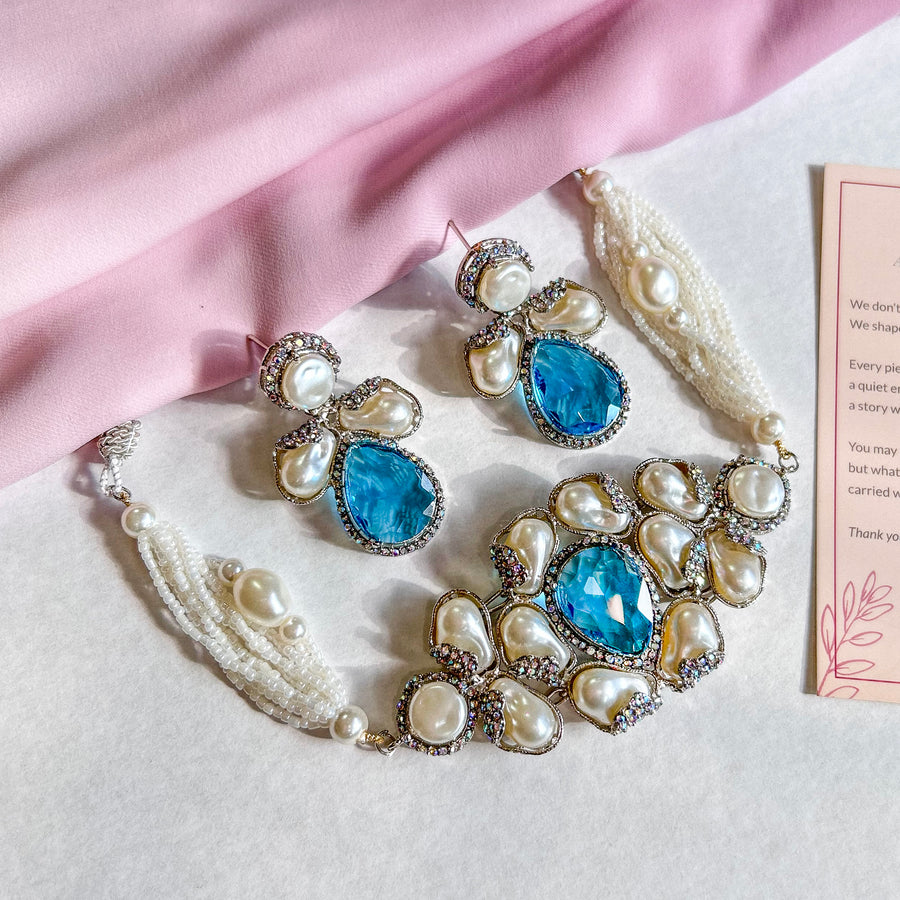 Heera-e-Hunar Mother of Pearls Gemstones Set - S-45
