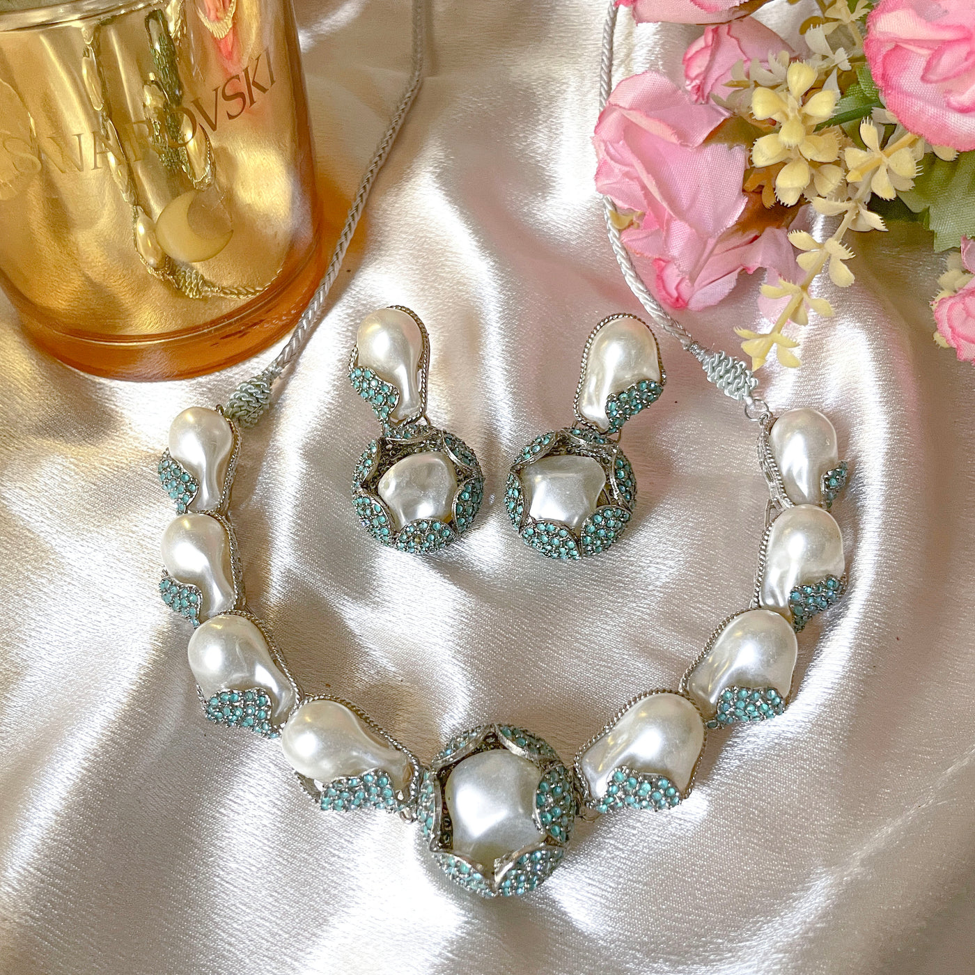 Moti e Phool Shine Pearl Necklace Set - S-50