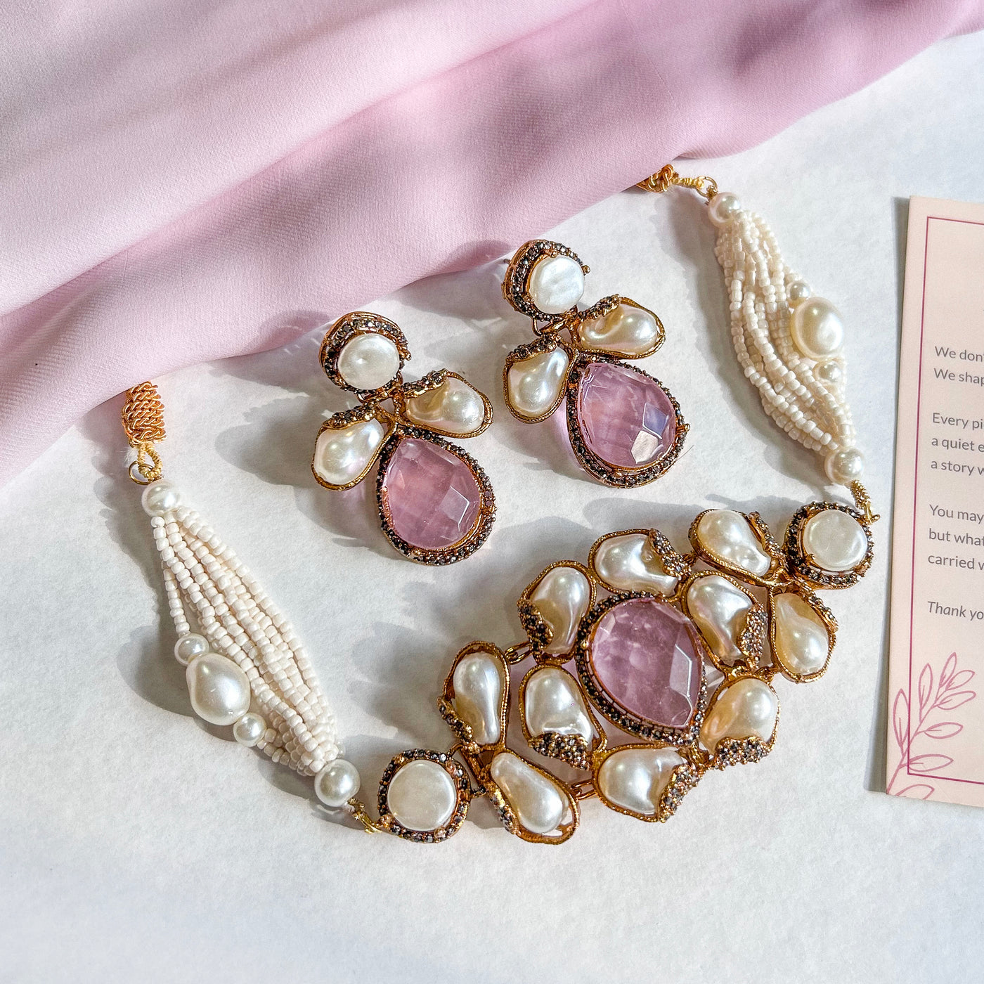 Heera-e-Hunar Mother of Pearls Gemstones Set - S-45
