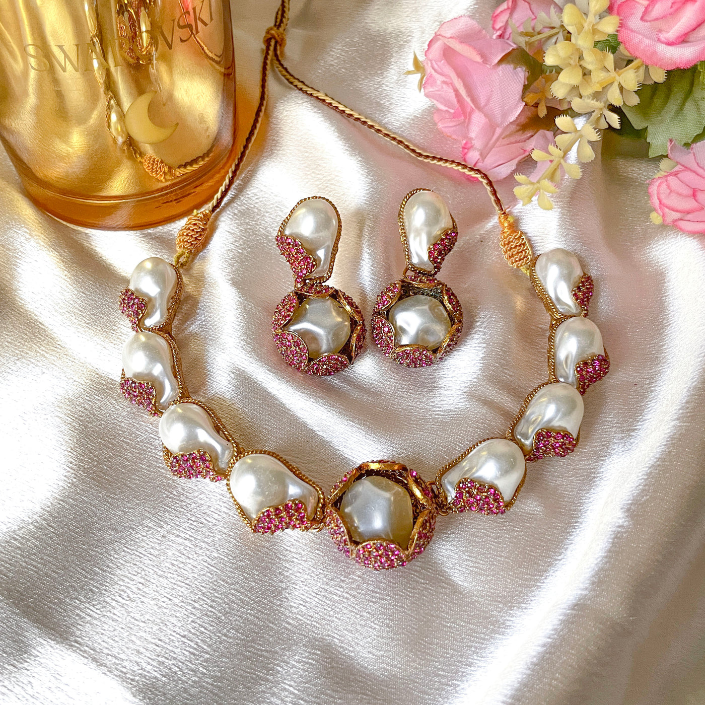 Moti e Phool Shine Pearl Necklace Set - S-50