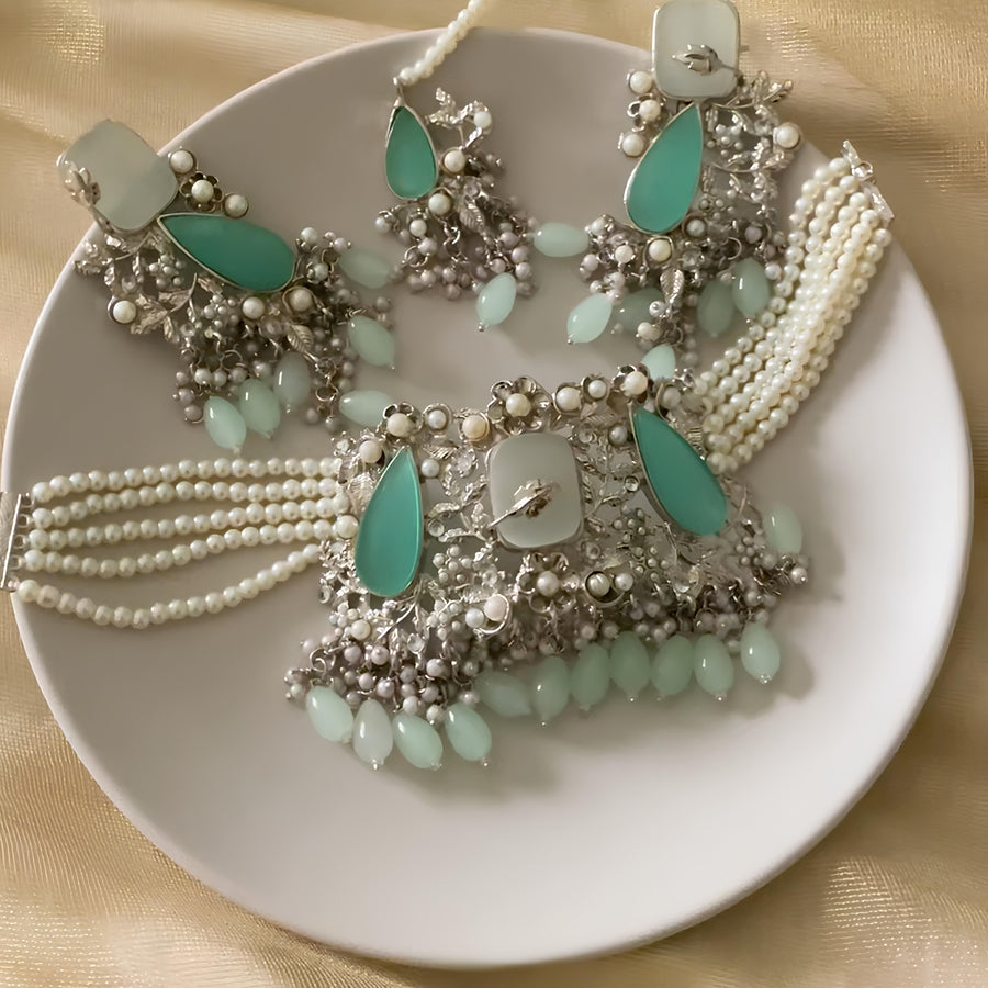 Emerald Pearl Enchantment Choker Set - (CS-08)