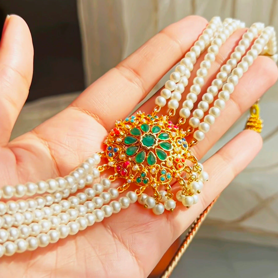 Moti-e-Abroo Pearl Majesty Choker Set - CS-53