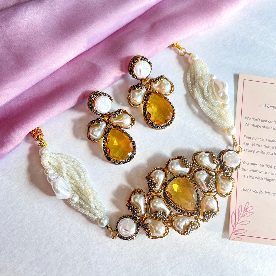 Heera-e-Hunar Mother of Pearls Gemstones Set - S-45