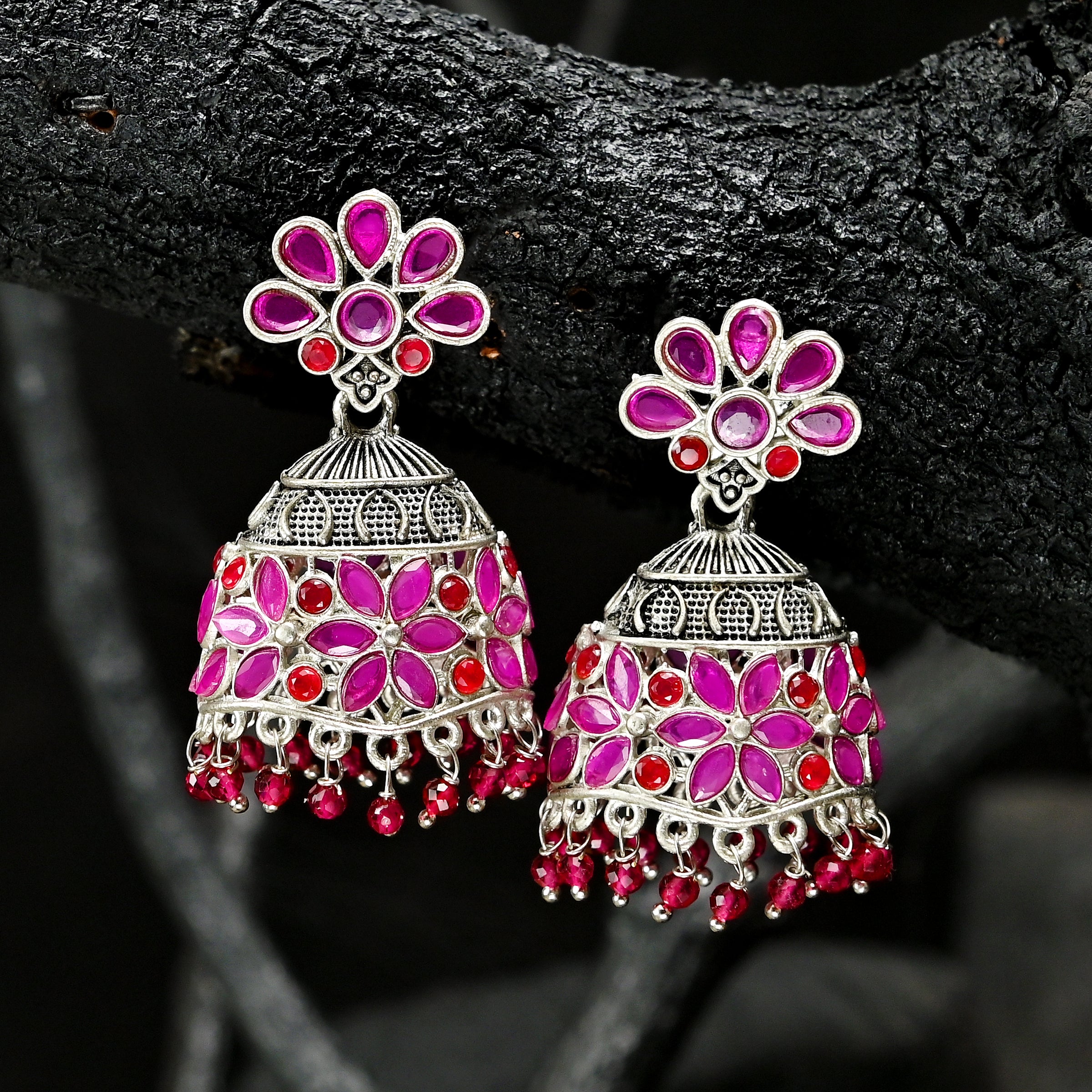 Oxidised Plated Jhumki - JK-21