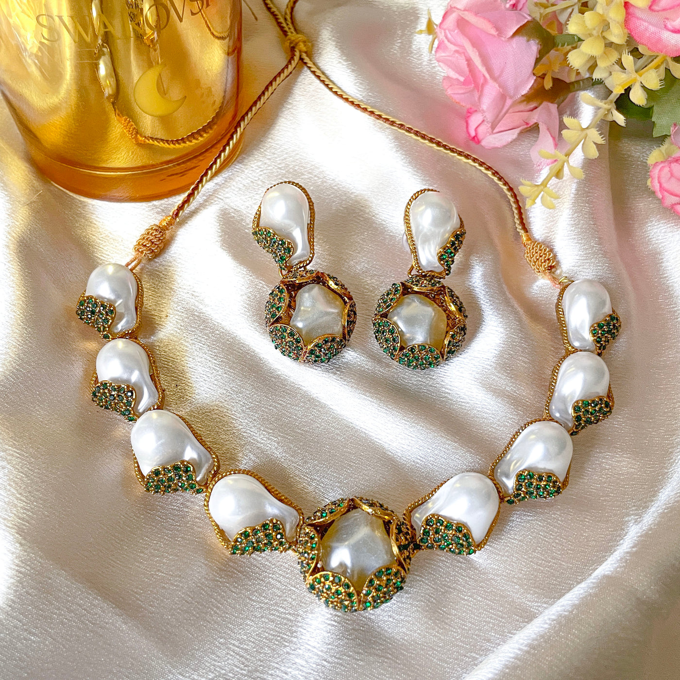 Moti e Phool Shine Pearl Necklace Set - S-50