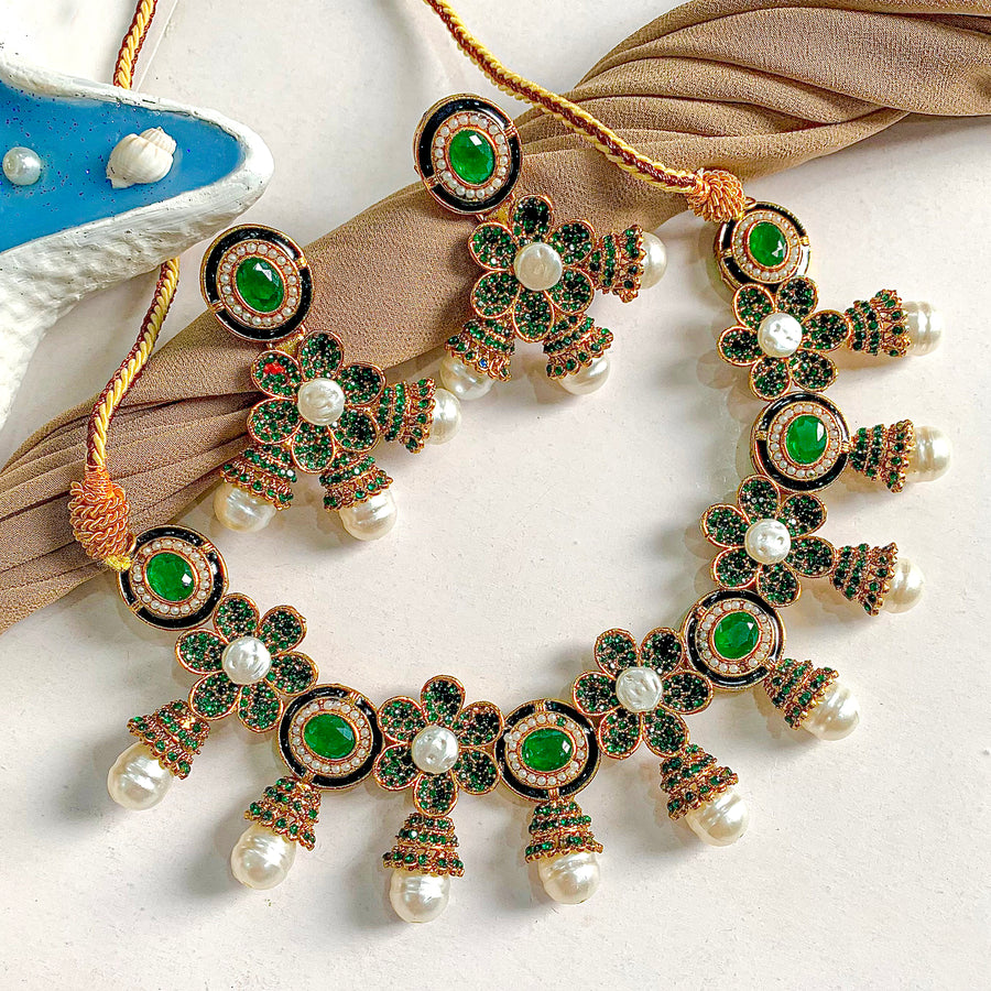 Ghazal-e-Gul Necklace Set - (S-66)