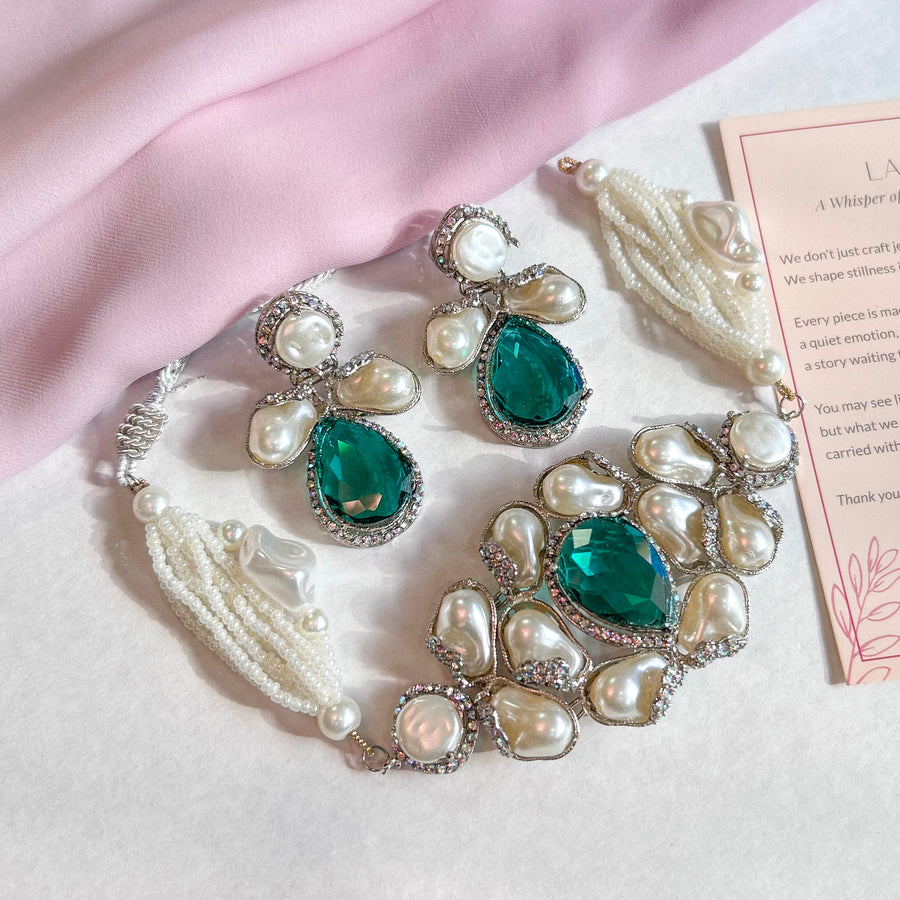 Heera-e-Hunar Mother of Pearls Gemstones Set - S-45