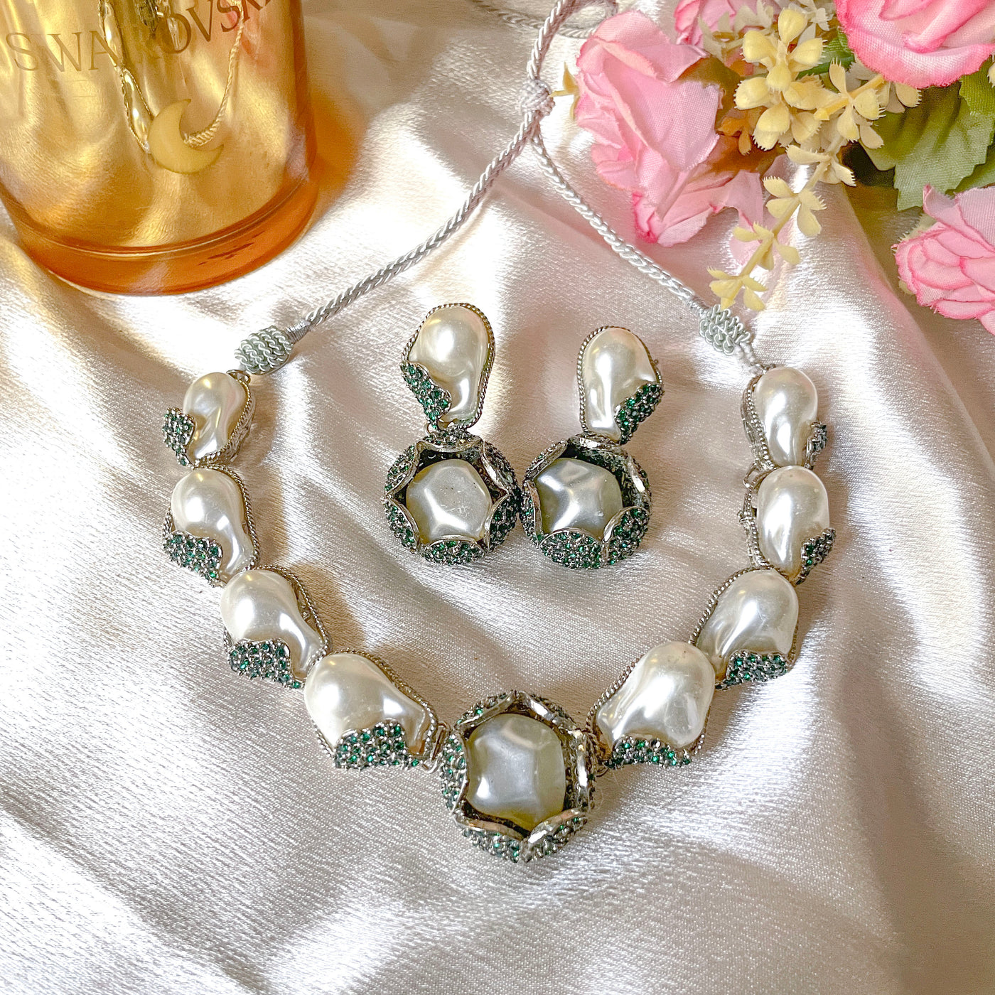 Moti e Phool Shine Pearl Necklace Set - S-50