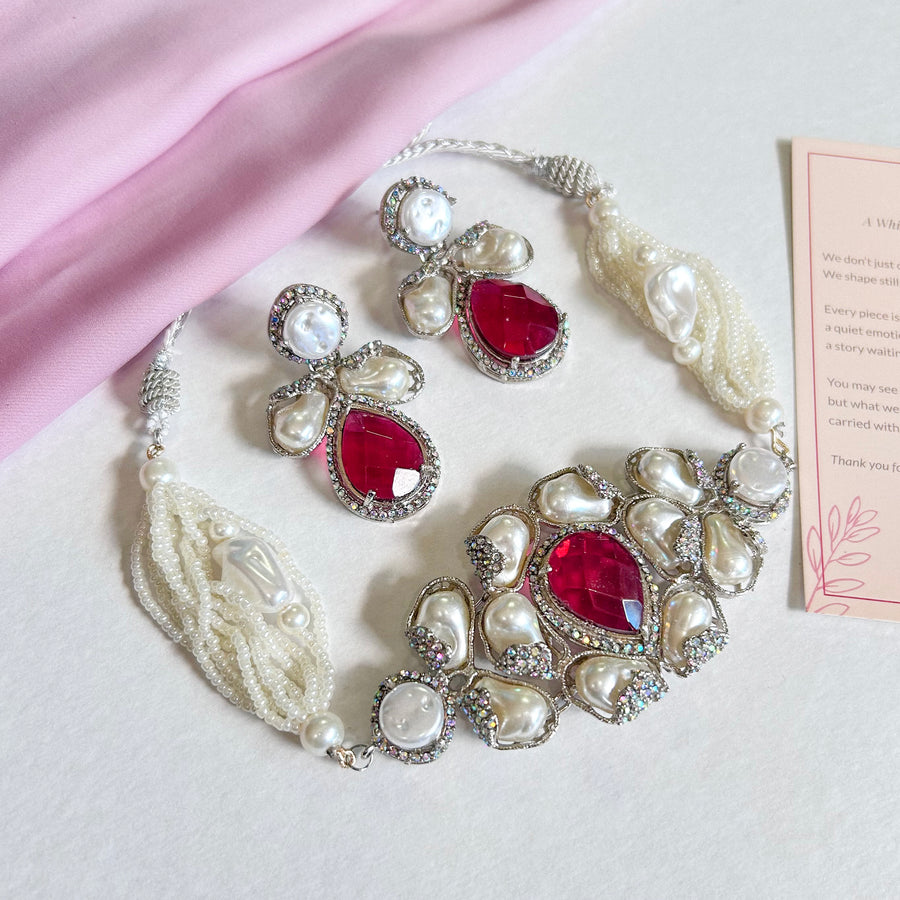 Heera-e-Hunar Mother of Pearls Gemstones Set - S-45