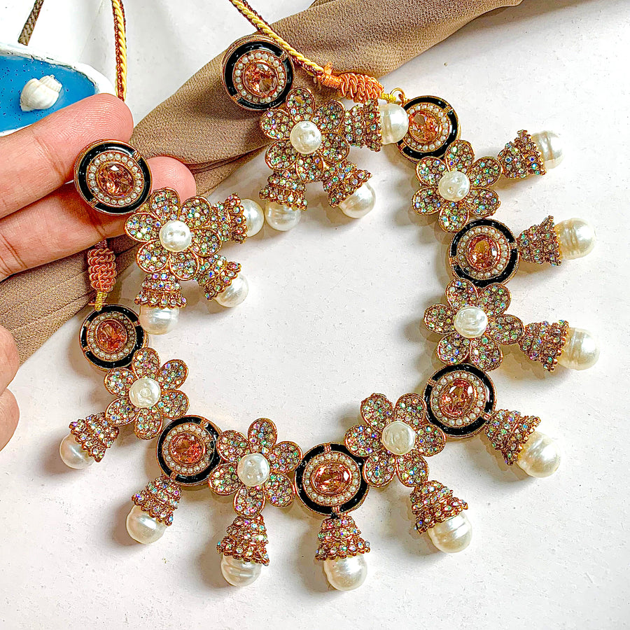 Ghazal-e-Gul Necklace Set - (S-66)
