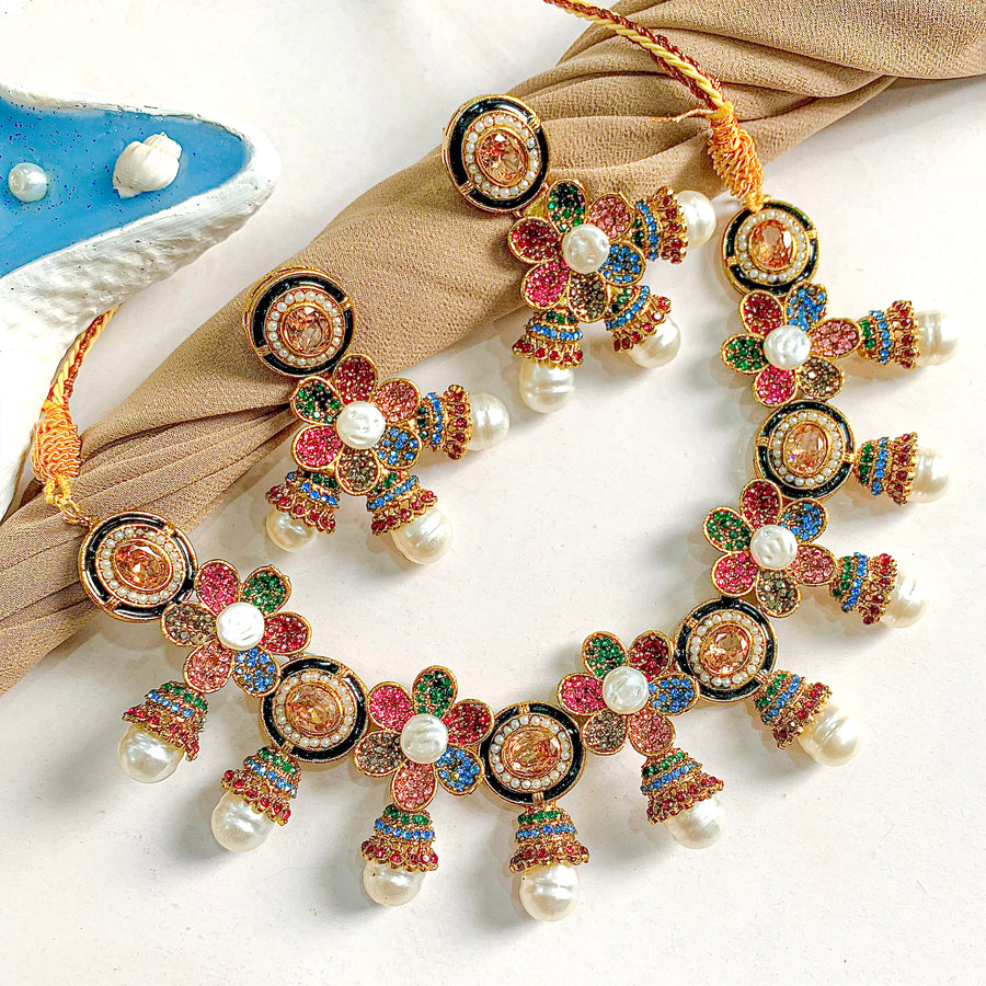 Ghazal-e-Gul Necklace Set - (S-66)
