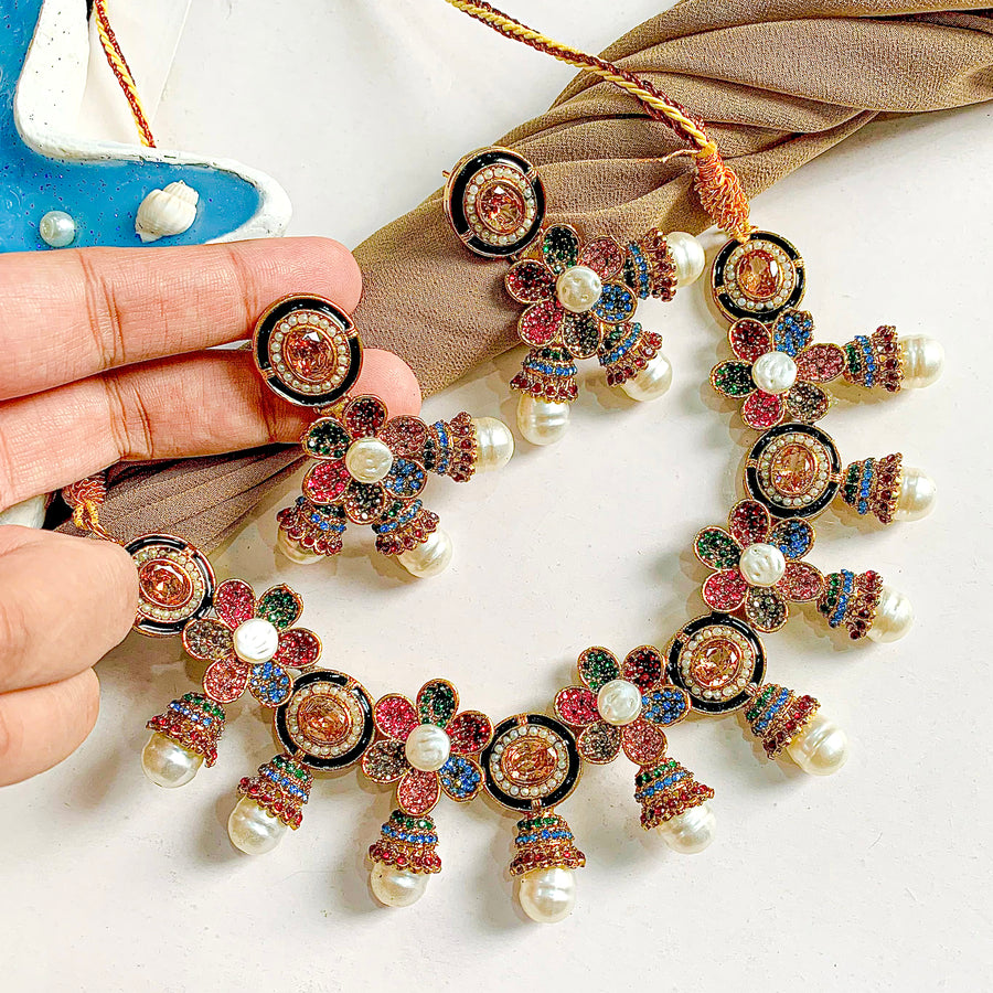 Ghazal-e-Gul Necklace Set - (S-66)