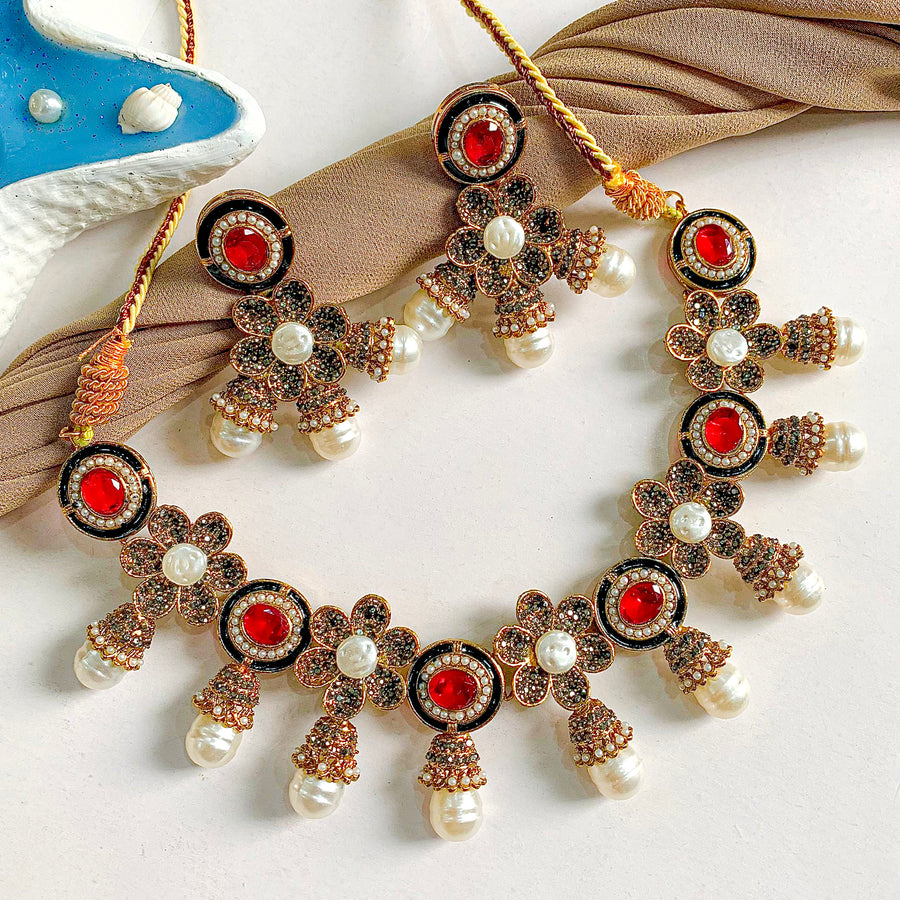 Ghazal-e-Gul Necklace Set - (S-66)