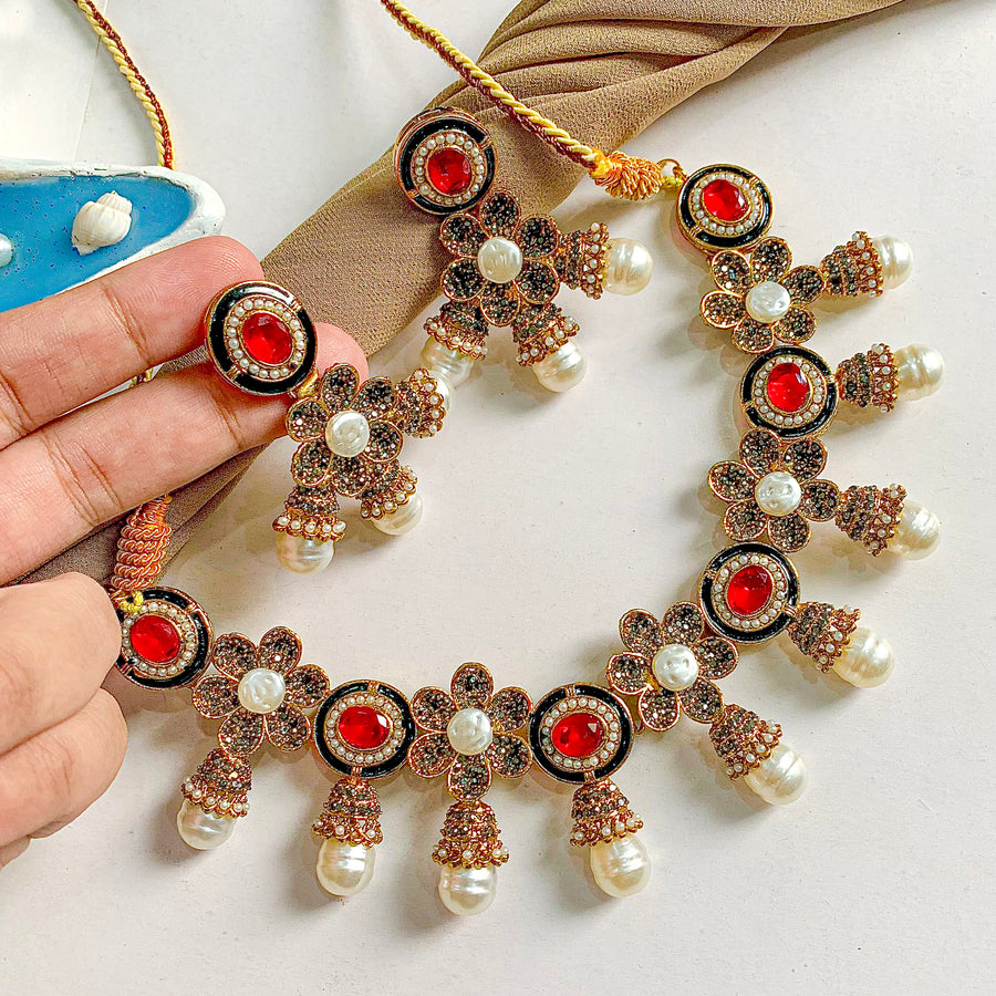 Ghazal-e-Gul Necklace Set - (S-66)
