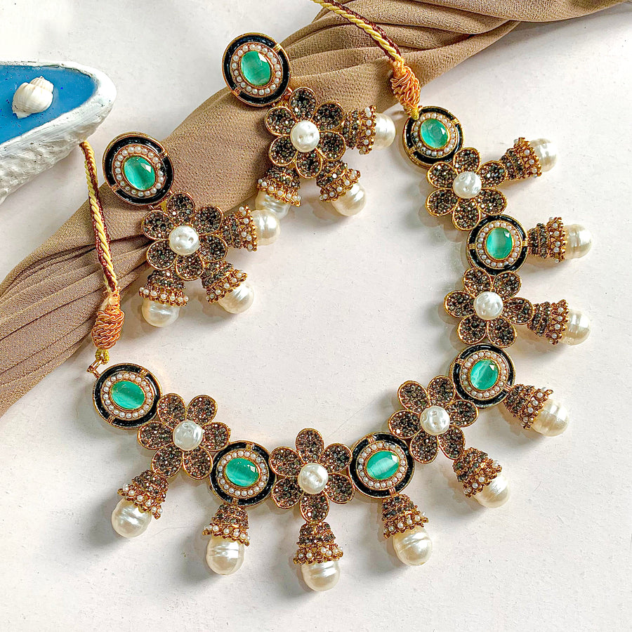 Ghazal-e-Gul Necklace Set - (S-66)