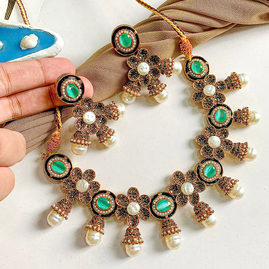 Ghazal-e-Gul Necklace Set - (S-66)
