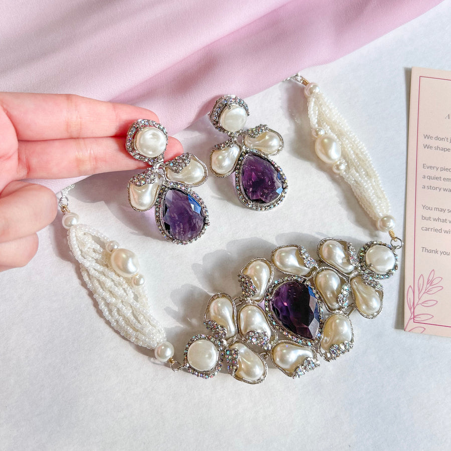 Heera-e-Hunar Mother of Pearls Gemstones Set - S-45