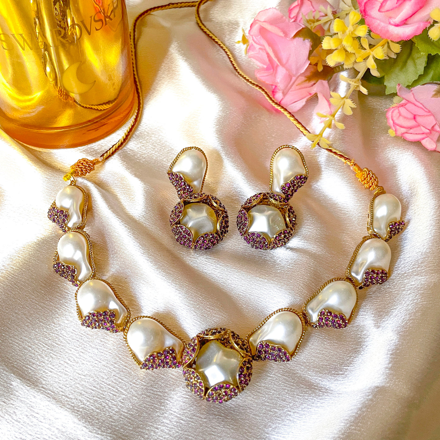 Moti e Phool Shine Pearl Necklace Set - S-50