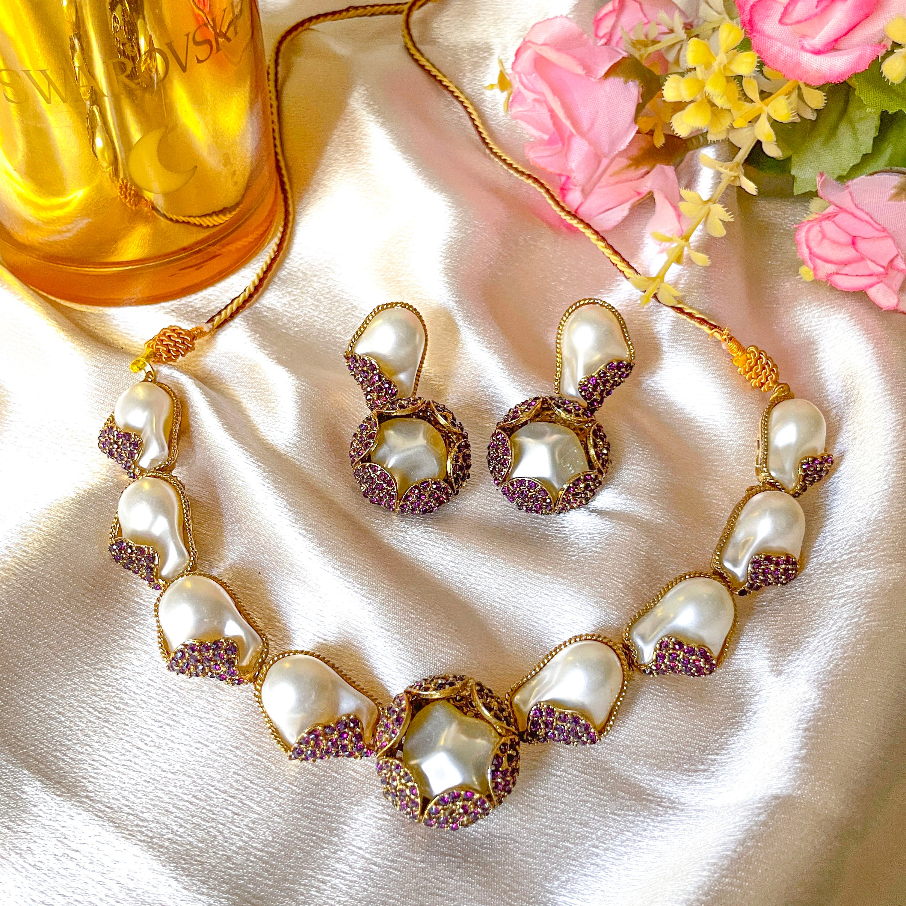 Moti e Phool Shine Pearl Necklace Set - S-50