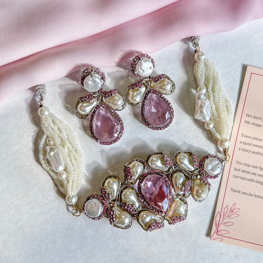 Heera-e-Hunar Mother of Pearls Gemstones Set - S-45