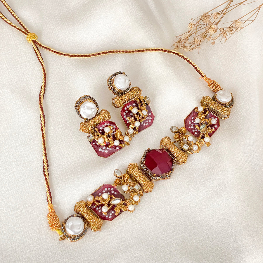 Shan e Heera Emerald Radiance Choker Set CS-48