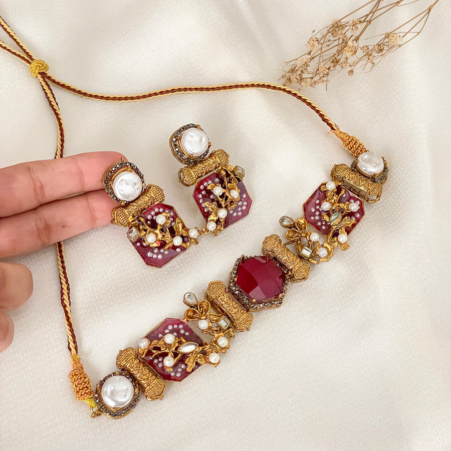 Shan e Heera Emerald Radiance Choker Set CS-48