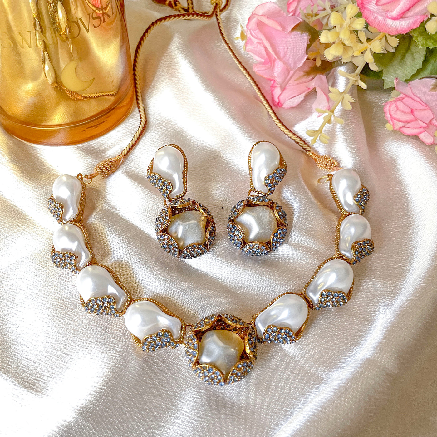 Moti e Phool Shine Pearl Necklace Set - S-50