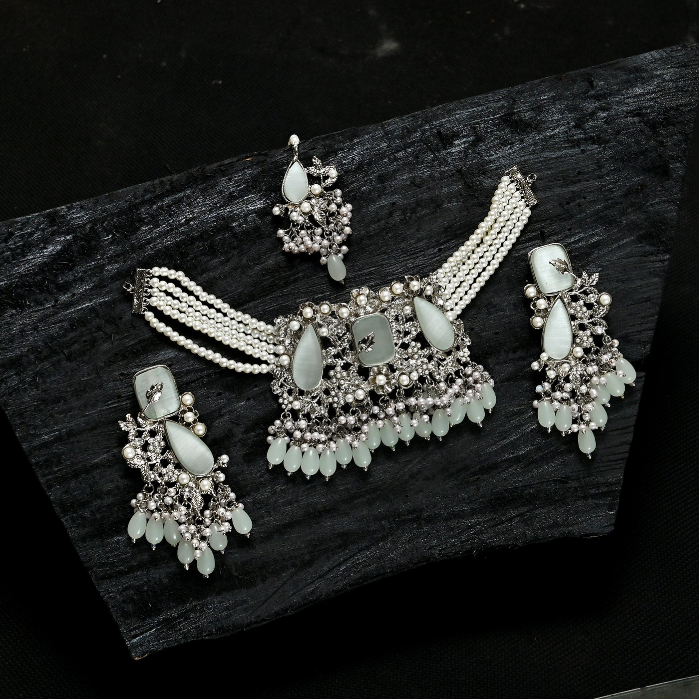 Emerald Pearl Enchantment Choker Set - (CS-08)