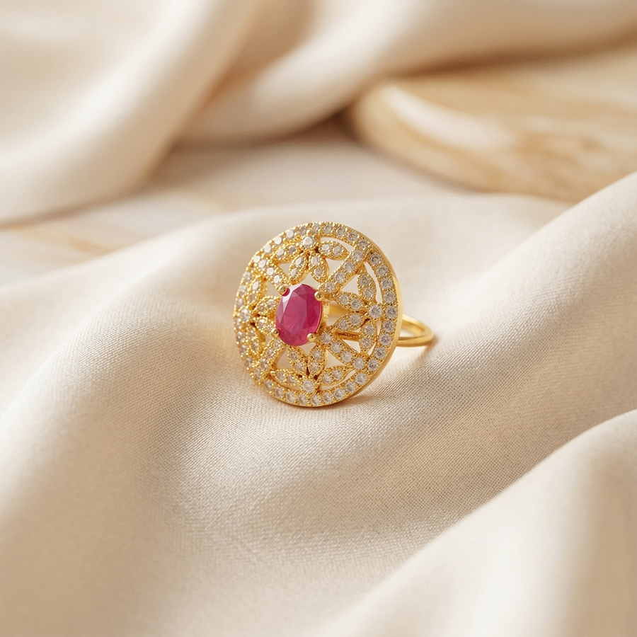 Zircon Oval Sapphire Ring (R-27)